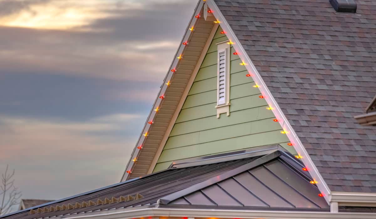 Westlake Roof with christmas lights