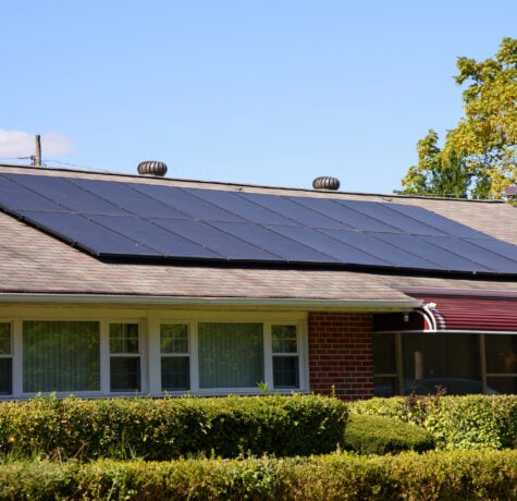 Solar panels working during cloudy winter day in Ohio
